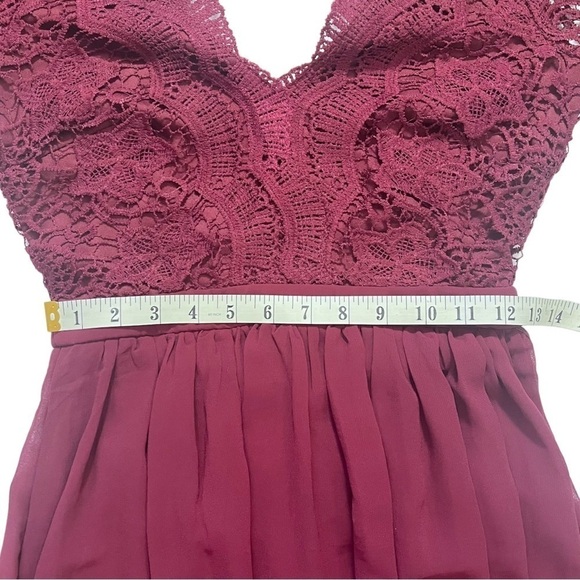 NWT Lulus Awaken My Love Burgundy Lace Maxi Dress sz S - Picture 9 of 14
